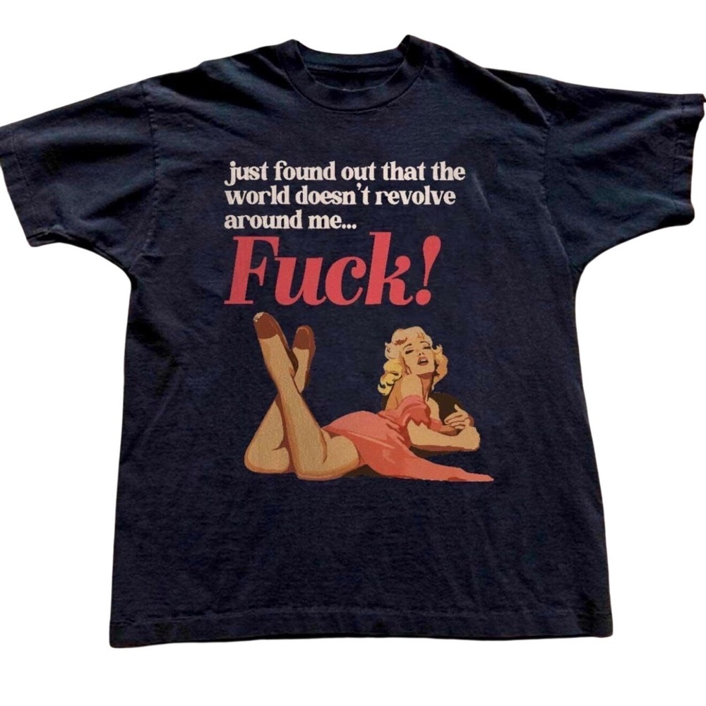 Gildan Unisex Cotton Graphic Tee Pinup Girl World Doesnt Revolve Around Me